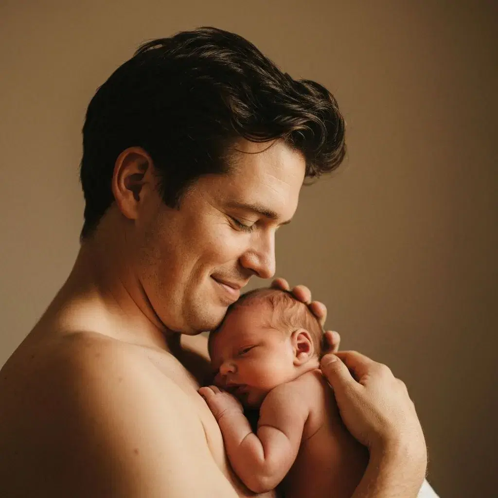 Father holding newborn